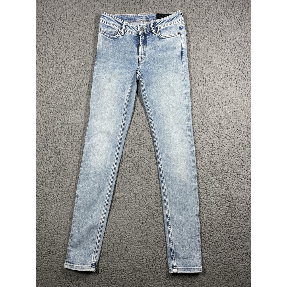 AllSaints Jeans Womens 27 Light Wash Blue Mast Skinny Stretch Denim WE001P